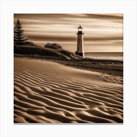 Photograph - Lighthouse At Dusk Canvas Print