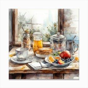 Breakfast At The Window Canvas Print