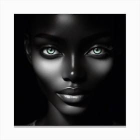 Black Woman With Green Eyes 17 Canvas Print