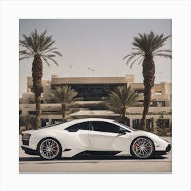 White Lamborghini Canvas Print