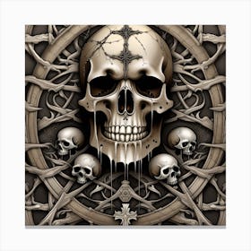 Skull And Cross 6 Canvas Print