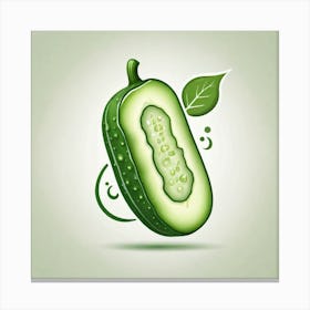 Cucumber Vector Illustration 3 Canvas Print