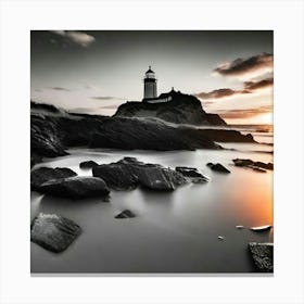 Sunset At The Lighthouse 16 Canvas Print