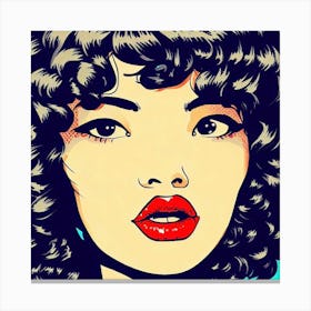 Asian Woman With Curly Hair Canvas Print