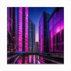 Purple Cityscape 1 Canvas Print