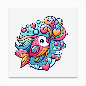 Valentine'S Day Fish Canvas Print