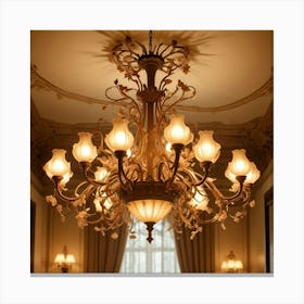 Chandelier In A Room 1 Canvas Print