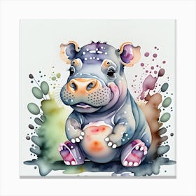 Cute Hippo Canvas Print