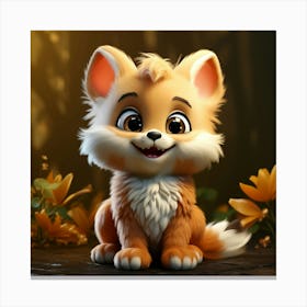 Cute Fox 82 Canvas Print