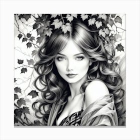 Black And White Drawing 1 Canvas Print
