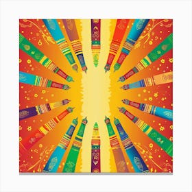 Colorful Crayons Canvas Print