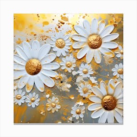 Daisies In Gold Canvas Print