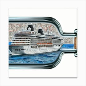 Cruise Ship In A Bottle Canvas Print