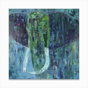 Elephant In Blues Canvas Print