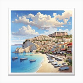 Greece Print Canvas Print