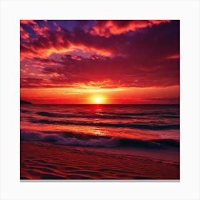 Sunset On The Beach 196 Canvas Print