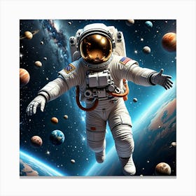 Astronaut In Space 7 Canvas Print