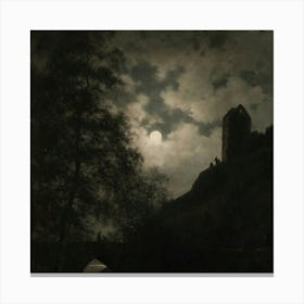 Moonlight Over The Castle Canvas Print