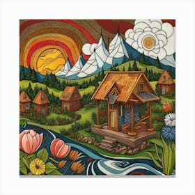 Small mountain village 34 Canvas Print