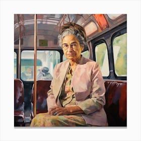 Woman On A Bus Canvas Print