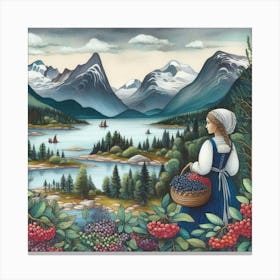 Scandinavian Art, Landscape 5 Canvas Print