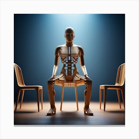 Skeleton Sitting On Chairs 1 Canvas Print