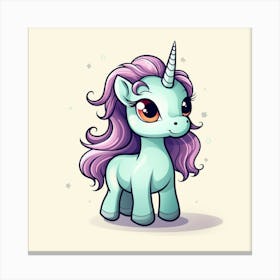 Unicorn With Rainbow Mane 32 Canvas Print