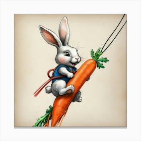 Rabbit On A Carrot Canvas Print