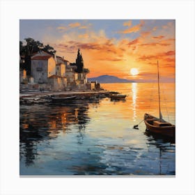 Sunset In The Harbour Canvas Print