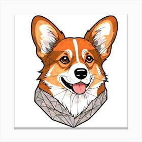 Corgi Illustration Canvas Print