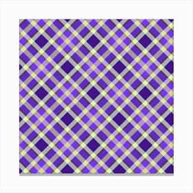 Purple Plaid Fabric Canvas Print