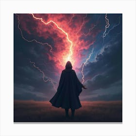 Black Magic User Surrounded By A Colorful Dark Storm 1 Canvas Print