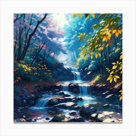 Waterfall In The Woods Canvas Print