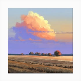 Sunset In The Field Canvas Print