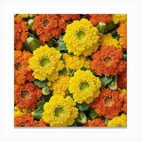 Yellow And Orange Carnations Canvas Print