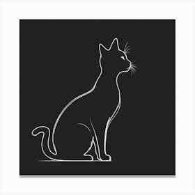 Silhouette Of A Cat Canvas Print