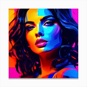 Abstract Brunette Woman Face Canvas Print