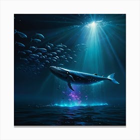 Whale In The Sea Canvas Print