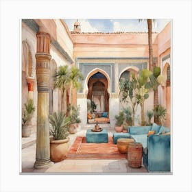 Courtyard In Morocco Canvas Print