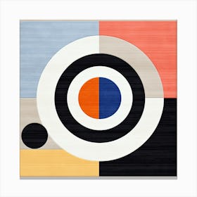 Timeless Travail: Mid Century Geometric Exploration, Squares and Circles Canvas Print