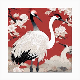 Cranes In Bloom Canvas Print