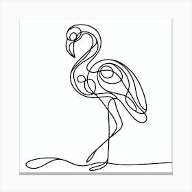 One line, Flamingo, Picasso style 2 Canvas Print