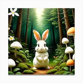 Rabbit In The Forest 10 Canvas Print