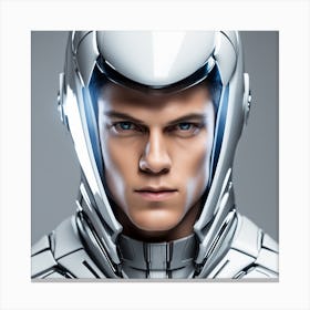 3d Photography, Model Shot, Man In Future Wearing Futuristic Suit, Digital Helmet Beautiful Detailed Eyes, Professional Award Winning Portrait Photography, Zeiss 150mm F 2 Canvas Print