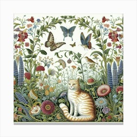 Cat In The Garden 4 Canvas Print