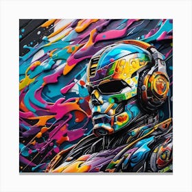 Robot Skull Canvas Print