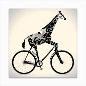 A Giraffe Pedaling A Bicycle In A Geometric World Canvas Print