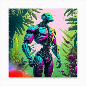 Robot In The Jungle Canvas Print