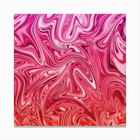 Pink And Red Liquid Marble Canvas Print