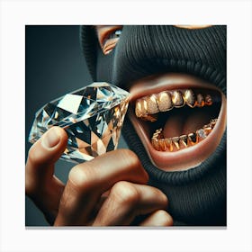 Man With A Diamond In His Mouth Canvas Print